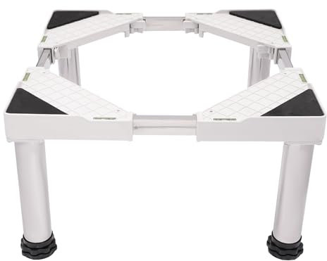 TONFEION Waschmaschinen Untergestel, Waschmaschinensockel, Multifunktionale Waschmaschinenständer, Podest für Waschmaschine und Trockner, Verstellbare Breite Höhe 42-65cm, 29-31cm (Weiß)