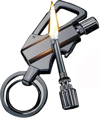 Permanent Match Infinity Light-er, Permanent Match with Multitool Keychain Bottle Opener, Forever Match for Outdoor Survival, Waterproof Reusable Matchstick, Great Gift Ideas (Black)