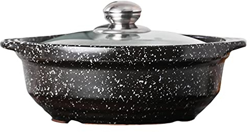 Pentola da 1,3 litri con coperchio, per pagnotte a lievitazione naturale, casseruola in ceramica da forno non rivestita, da utilizzare come teglia per il pane, pentola per zuppa, pentola per stufato