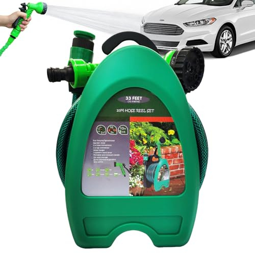 Supporto da parete per tubo da giardino, robusto supporto per tubi, 10 m, per irrigazione e conservazione di cavi di prolunga in giardino, garage, esterni e organizzazione della piscina