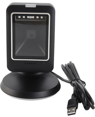 Gearwell 2D Barcode Scanner, QR Code Reader, Hands Omnidirectional Scanner, USB Wired Desktop Scanner, Retail Store Barcode Reader, Supermarket Inventory Scanner
