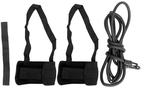 Healeved Ceinture de Résistance Natation Ajustable Laisse d'Entraînement de Natation Noire Corde Élastique 6X10X3 MM Bande de Cheville pour Entraînement en Piscine et Fitness