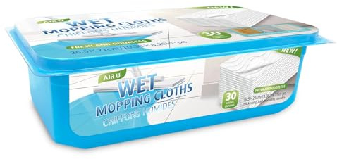 AIR U+ Wet Pads Refill for Swiffer Sweeper Wet Mopping Cloth, Unscented Disposable Floor Cleaning Wipes, 30 Count