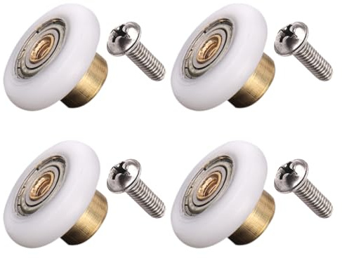 Atoplee 4 st duschdörrar rullar löpare hjul – ersättningsdel badrum glasdörr löpare skjutdörr rullhjul (rulldiameter 19 mm)
