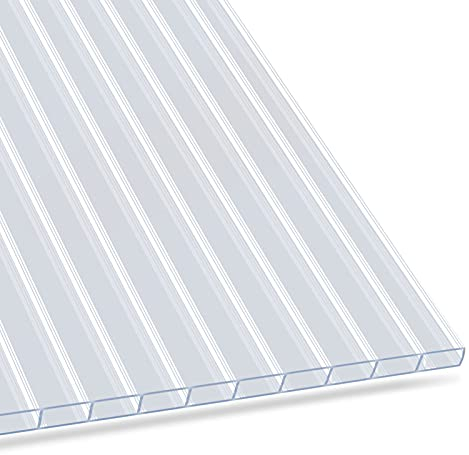 KARAT Paneles de invernadero con alta maleabilidad – 60,5 x 121 cm – Placas huecas de doble puente de policarbonato (grosor: 6 mm, transparentes)