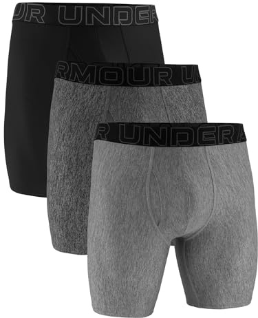 Under Armour Men's Multi-Pack Performance Tech Boxerjock Brief, 9 Inseam, All-Day Comfort & Soft, Steel Heather 3 Pack, L