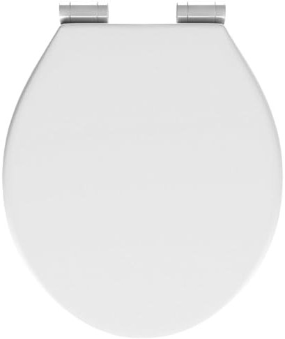 Go Bathrooms Toilet Seat Universal White Soft Close Easy to Clean Quick Installation Toilet Seat with Comfortable Durable Design Seat Matte White