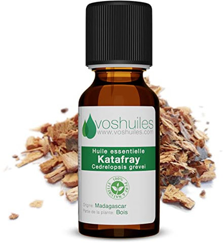 Voshuiles - Huile Essentielle Katafray - 5ml - 100% Pure et Naturelle - HEBBD - Utilisation en Massage dans Huile Végétale - Parfum Très Aromatique - Traçabilité et Qualité - Entreprise Française