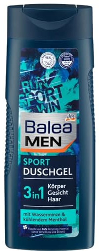 Balea Men Sport - Gel de ducha para hombre (3 en 1, 300 ml, vegano, sin microplástico)