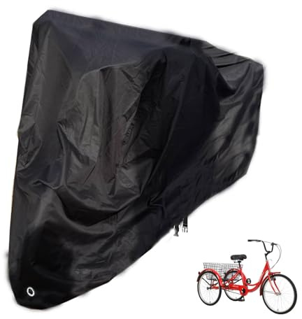 Adult Tricycle Cover,24/26inch 3 Wheel Bike Electric Trike Covers for Outdoor Waterproof Windproof Dustproof Bicycle & Bike