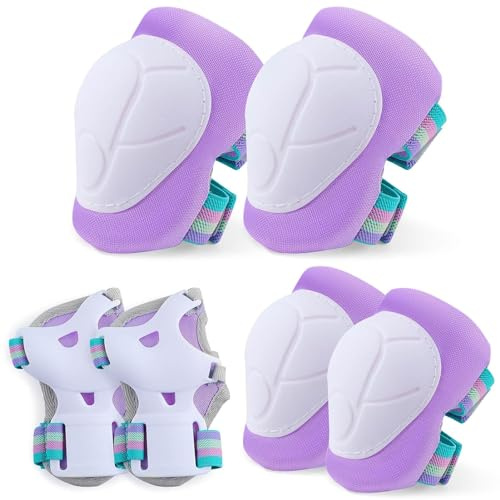 Unicorn Castle Kinder Knieschoner Set, 6-in-1 Verstellbar für 3-8 Jahre