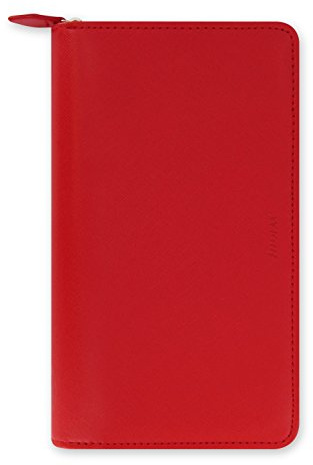 Filofax personlig kompakt dragkedja Saffiano organisatör – vallmo