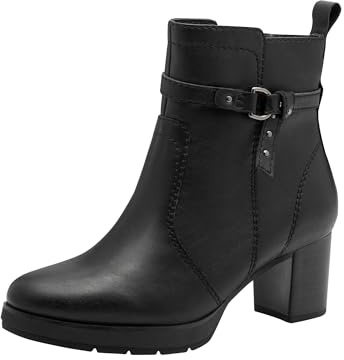 Jana Bottines Femme à Talon Bloc Vegan, Black, 41 EU