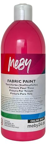 Fabric Paint 500 ml - Textile Paint for Light Fabrics, Washable & Iron-Fixable (Pink)