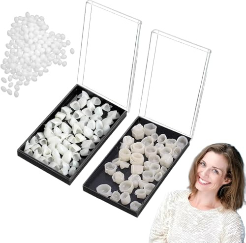 120pcs Dental Temporary Tooth Cap Crown Veneers,Temporary Tooth Filling Repair Kit,Tooth Repair Denture Repair Beads,False Tooth,Dental Revitalize Crowns(70 Pcs Front Teeth and 50 Pcs Back Teeth)