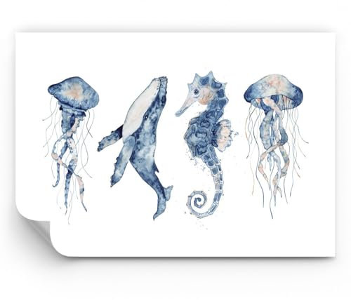 ARTTOR Papel pintado de papel no tejido Standard - Animales Marinos Infantiles - 100x70 cm - Fotomurales XXL Moderna Decorativos Papel tapiz fotográfico Dormitorio Para la sala - WF1AA100x70-4262