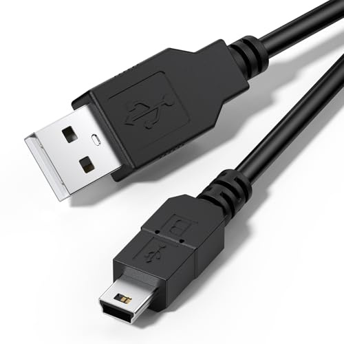 Universal Charging Cable for PS3 console, USB 2.0 Type A to Mini B Cable, Mini Charging Cable, Dash cam cable, MP3 Player, Digital Cameras, USB A to USB B 1.8m (Black)