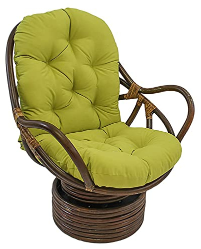 Cojín basculante giratorio lavable resistente a los rayos UV, cómodo tapete para sillón reclinable de ratán, sofá plegable para asiento de jardín, color verde hierba