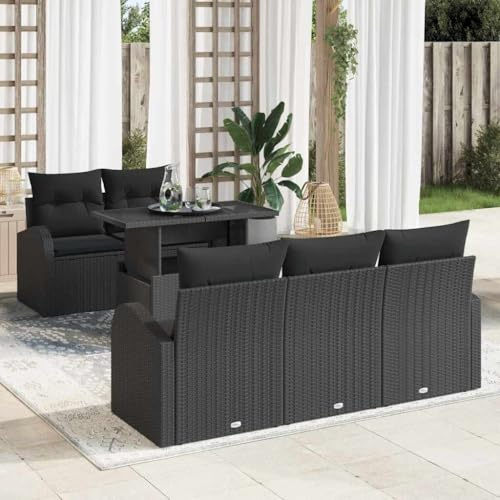 Owoxanthellate Ensemble de canapés de jardin, 179 cm, en polyrotin, modulaire, protection contre les intempéries, bancs d'angle, pour balcon, terrasse, petit groupe de sièges