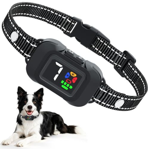 Cawjug Collier Anti Aboiement Chien, 6 Modes Son/Vibration/Ultrasons