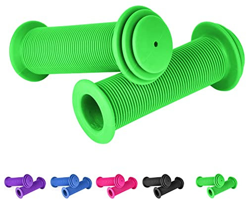URAQT Fahrradgriffe Kinder,22 mm Lenkergriffe Fahrrad Kinder mit Höchster Sicherheit Prallschutz Kinderfahrradgriffe Gummi Grips für Roller Dreirad Kinder Laufrad Kinderfahrrad (Grün)