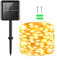 Gcstnn Luci Solari Esterno, 5M 50LED Catena Luminosa Solare 8 Modalità IP65 Impermeabile Lucine da Esterno Per Cortile, Giardino, Patio, Balcone, Matrimonio, Festa Decorazione(Bianco Caldo)