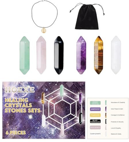 Piedras de varita hexagonales de,es hexagonales | Piedra preciosa de meditación hexagonal - Varita de de energía de piedras de Reiki de natural para decoración del hogar