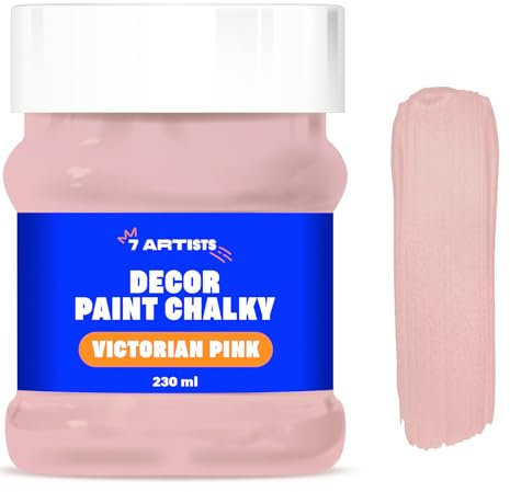 7 Artists Victorian Pink Chalk Paint 230 ml | Chalky Paint for Wooden Furniture & Crafts