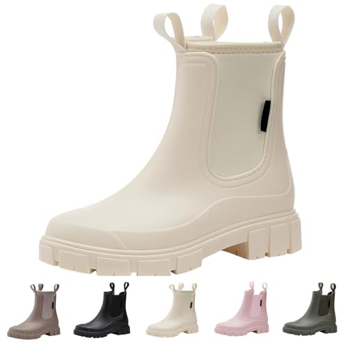 Botas de lluvia para mujer, botas de goma para mujer, impermeables, botines de PVC ligeras, botas de lluvia para mujer, acolchadas, zapatos de agua de lluvia, botines de lluvia para exteriores,