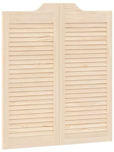 vidaXL Schwingtüren Lamellen-Design 1-Paar 90x80 cm Massivholz Kiefer, Saloontüren, Bartüren, Scharniertüren, Schwingtüren für Cafés, Flügeltüren