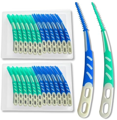 144 Stück Interdentalbürsten Zahnzwischenraumbürsten, Einfach Zu Bedienen Zahnreinigung Zwischenräume Gelten für Reinigung Schwer Zugänglicher Zahnzwischenräume (Grün und Blau)