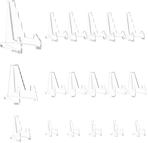 VAVPUP Lot de 36 mini porte-assiettes stables en plastique - Pour certificats, cadres de menu, médailles, CD et œuvres d'art (18 pièces)