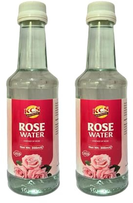 KCS Rose Water 300ml x 2 (Total 600ml) | Premium Food Grade Rose Water for Sweets, Desserts, Biryani, Beverages, Skincare & Culinary Use