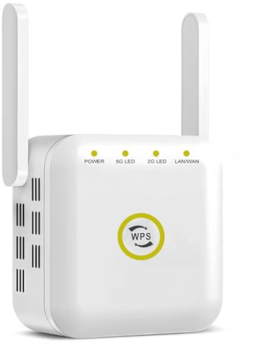 2026 WiFi Extender, WiFi Signal Booster Cover up to 9800 sq.ft for Home, New Gen Faster Internet Extender WiFi Booster w/Ethernet Port, Wireless WiFi Repeater Works with 99% Router（White 2-Antenna）