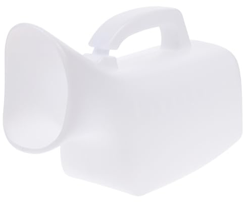 Anneome Orinal Capacidad 1000ml para Mujer Portátil de Plástico Blanco Fácil de Limpiar Prueba de Fugas, Adecuado para Camping y Viajes