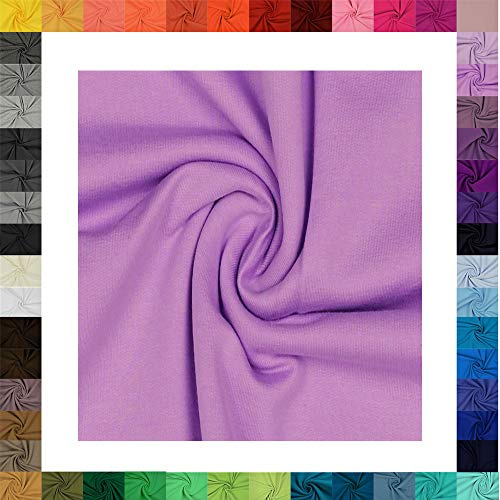 1 Meter Jersey Baumwolljersey Uni Farben, 220g/m², Öko-Tex Standard 100, Stoffe, 330g/lfm (2035 Flieder)