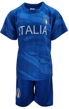 Fashion Boy Personalisiertes Fußball Fan Set Italia, Italien, Trikot + Shorts, in Blau, Gr. 140-146, JS201.12