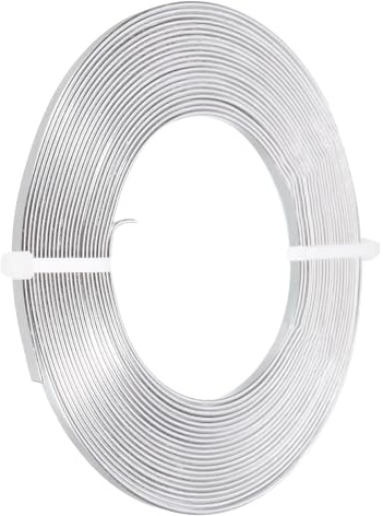 PATIKIL 5 m flexibel tråd 3 mm bred, silver | Platt tråd i aluminium 18 Gauge anodiserad aluminiumtråd för smyckestillverkning