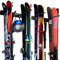 Aking Ace Wall Mount Ski Storage Rack,Garage Snowboard Storage Organizer 8 Pairs Metal Hooks Indoor Outdoor System Organization