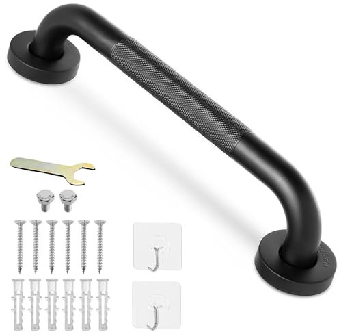 300mm 12inch Grab Bar Rail, Non-Slip Bathroom Chrome Grab Rail, 304 Stainless Steel Disability Auxiliary Handle, Safety Handle for Kitchen Bedroom Bathtub, Shower, Steps, Indoor/Outdoor