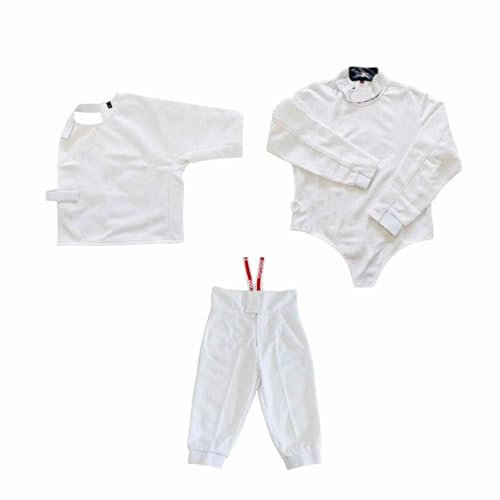 lhyangroupao Fechtanzug, Fechtausrüstung – Dünner Fechtanzug aus Eisseide, Klassisches Jacken-Hosen-Westen-Set für Kinder/Erwachsene, für Florett-Degensäbel (Linke Hand)(50)