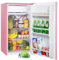 Upstreman 91L Kühlschrank mit Gefrierfach (1 Stern Gefrierung),Kleiner Kühlschrank mit Gemüsefach und Eierhalter, Mini-Kühlschrank für Wohnheim, Büro, Schlafzimmer, Rosa-BR321