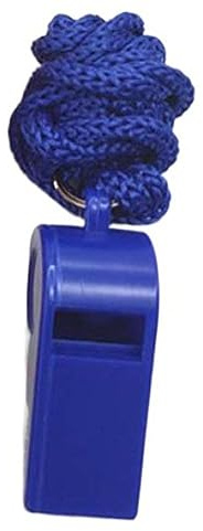 Sifflet de sport professionnel en plastique avec cordon, idéal pour le sport, le football, le basket-ball, l'entraînement des arbitres, outil de survie en plein air (bleu)