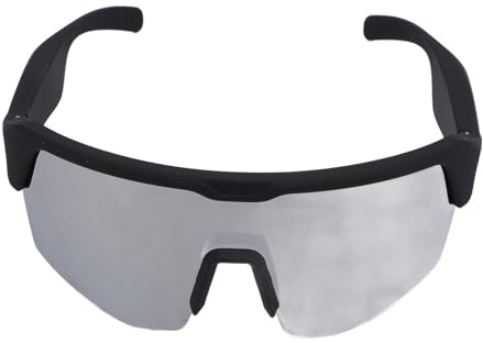 Luocute Solglasögon för Män, Sport Smart Glasögon för Kvinnor med Solbehållare Lins Buller Avbokning Mic BT 5.3 Musik Solglasögon, Smarta Glas för Friluftssport Ridning