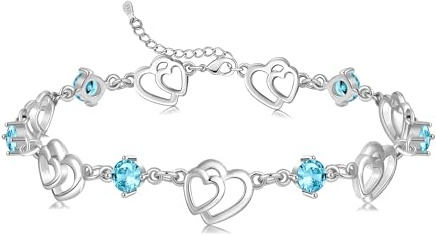 Cosie Lily Bracelet Femme Jour de la Saint - Valentin Bracelet Argent Sterling 925 Coeur Or Réglable Charms Bijoux Cadeau Cadeau Femme Jour de la Mère Diplôme