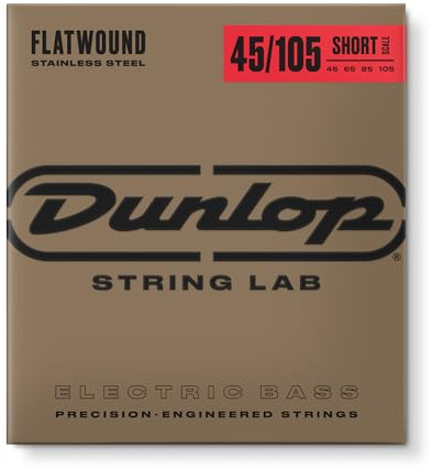 Dunlop Stainless Steel Flatwound Bass Strings Short Scale