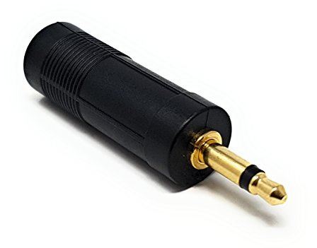 Maincore GOLD 6.35mm 1/4 Mono Jack Socket to 3.5mm Mono Jack Plug Audio Adapter Converter Extender/Guitar, Amp & hi-fi Systems.