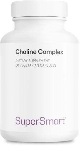 Supersmart - Choline Complex (Patented & High Strength) - with Choline Bitartrate, GPC Choline & CDP Choline - High Potency Choline Supplements | Non-GMO & Gluten Free - 60 Vegetarian Capsules