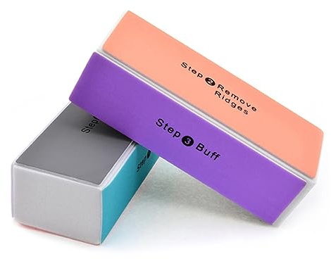 Blocco di blocco per unghie a 4 vie, per levigatura, lucidatura, lucidatura, strumento per nail art (colore casuale, 10 pezzi)