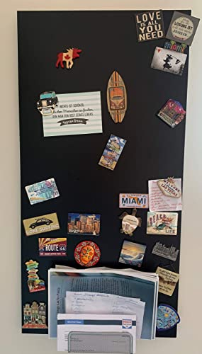 Magnetfolie | Haftgrund für Magnete | Magnettafel | Ferrofolie selbstklebend | beschreibbar, abwischbar, magnetisch | (schwarz, 60x40cm)